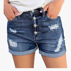 Distressed Denim Women Shorts